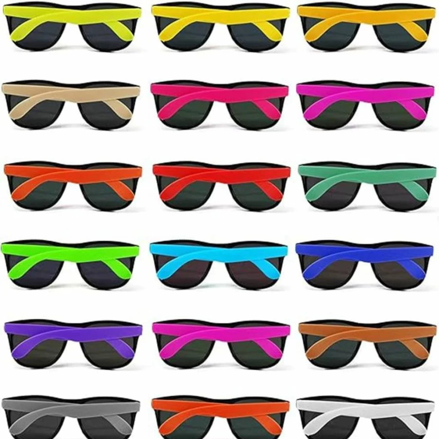 MAPIXO 80s Retro Neon Sunglasses 16-Pack - Colorful Party Favors, Summer Beach Pool Accessories, Bulk Novelty Sunglasses for Outdoor Activities & Goodie Bags