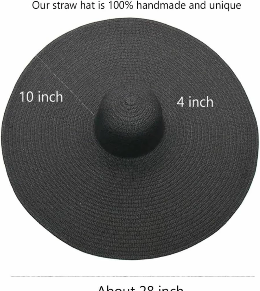 LAIKADI Women's Oversized Wide Brim Straw Sun Hat - Foldable Floppy Beach Hat, Roll-Up Visor for Travel