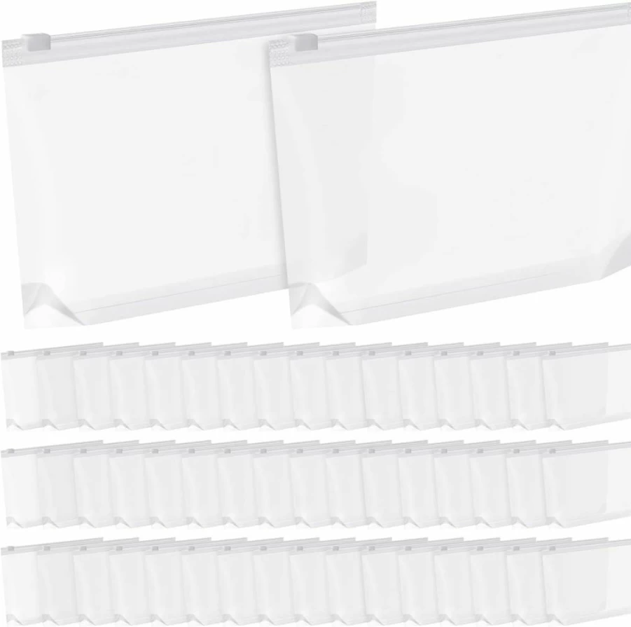 Bokon 100-Pack Clear Zipper Cosmetic Bags Bulk, 5" x 8" Waterproof Travel Makeup Pouches for Women, Transparent Toiletry Organizers for Swimsuits, Bikinis & Beauty Products