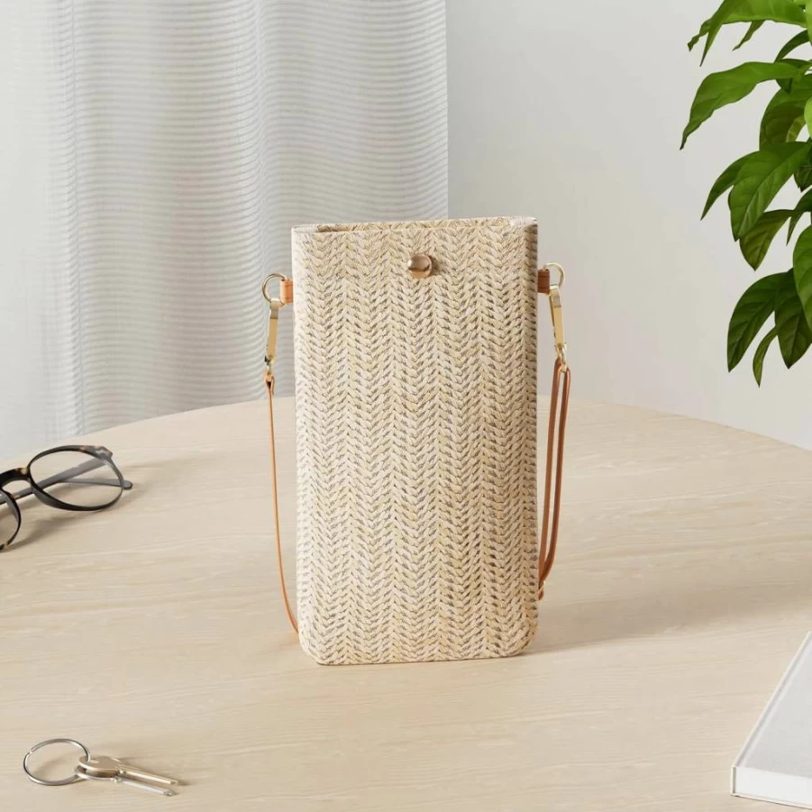 SINGBO Women's Lightweight Straw Crossbody Bag - Summer Beach Phone Purse for Women