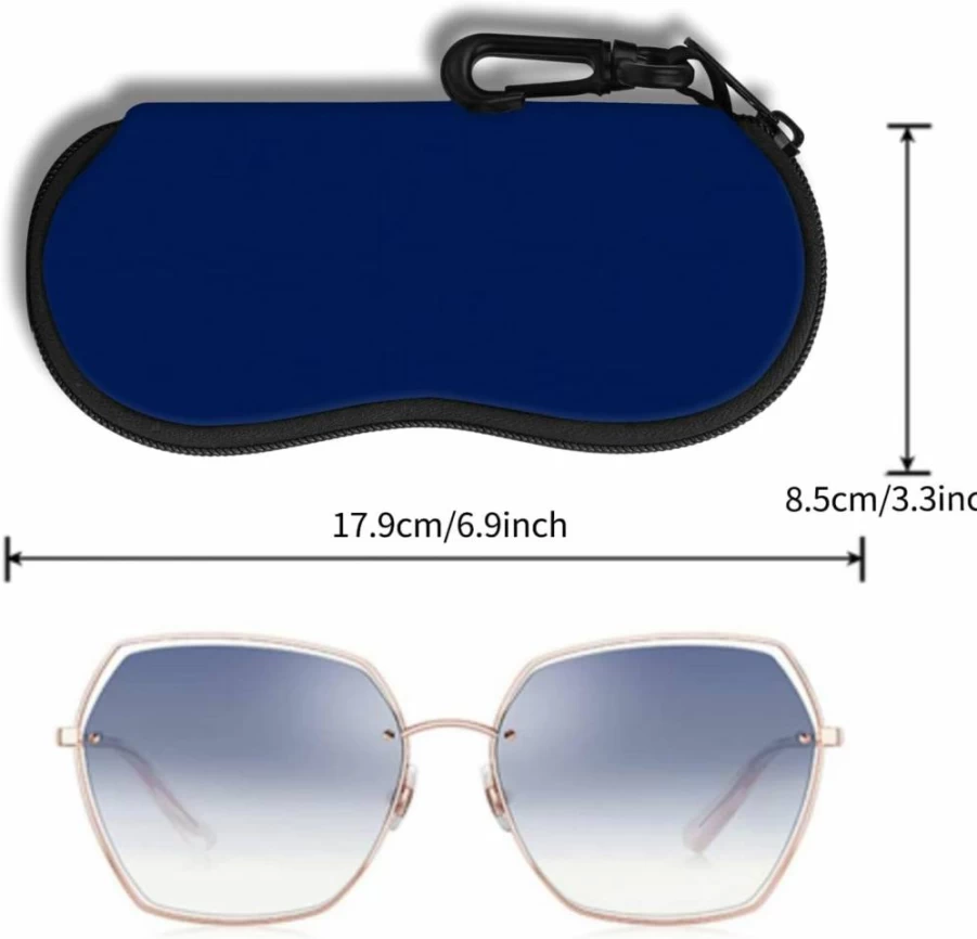 Hion Ultra Light Neoprene Zipper Sunglasses Case with Belt Clip - Durable Eyeglass Holder for Men & Women