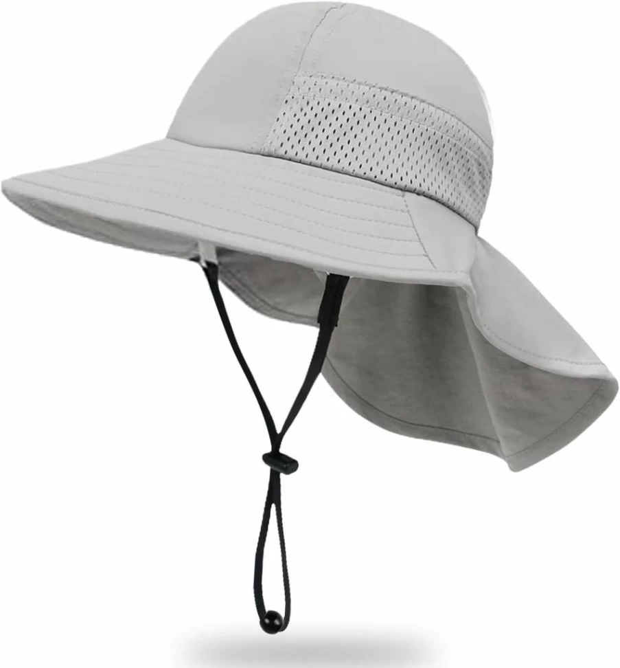 HONGTEYA UPF 50+ Baby Sun Hat for Toddlers 1-7 Years, Adjustable Wide Brim Summer Beach Hat for Boys & Girls