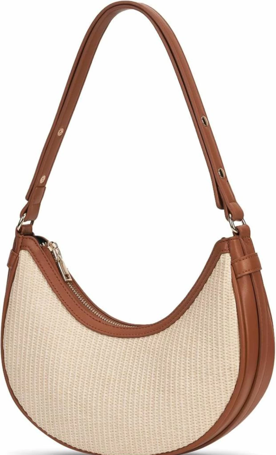 BBIQI Women's 2025 Summer Crescent Straw Shoulder Bag - Woven Raffia Beach Purse & Handbag for Women
