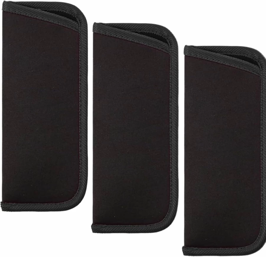 3 Pack ASSOTS Black Fabric Eyeglasses Cases - Soft Protective Glasses Pouch for Reading Glasses, Durable Spectacle Sleeve Holder with Secure Slip-In Design