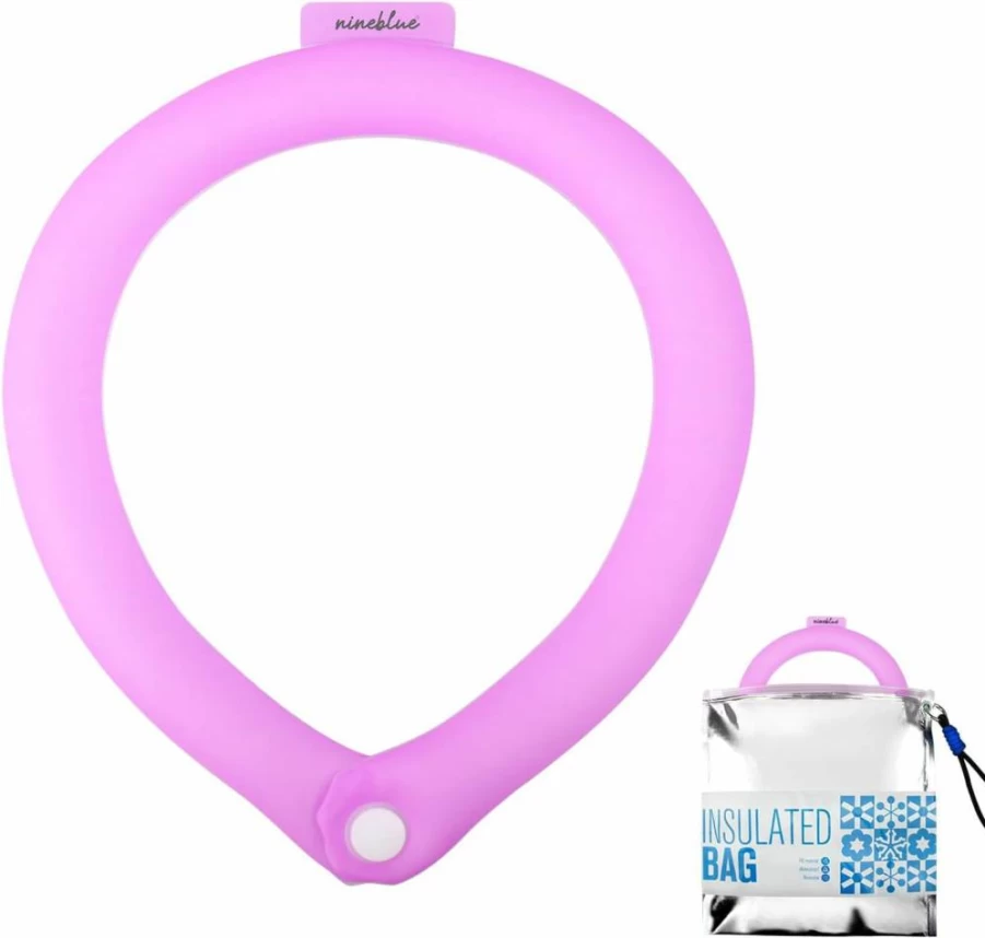 NINEBLUE Wearable Ice Neck Cooler with Insulated Bag - Anti-Slip Cooling Tube for Outdoor & Indoor Use in Hot Weather