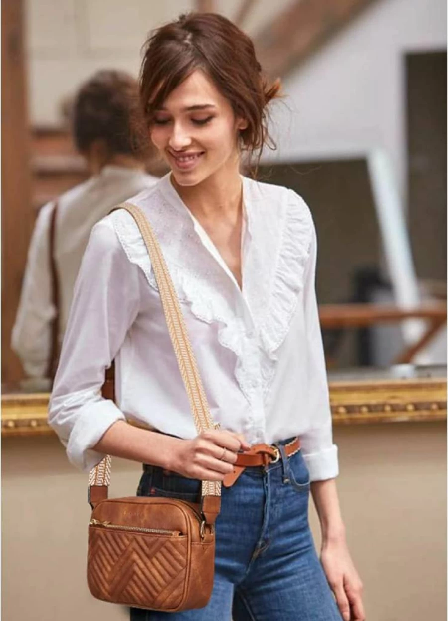 BOSTANTEN Vegan Leather Crossbody Bag for Women - Quilted Small Shoulder Purse with Adjustable Wide Strap