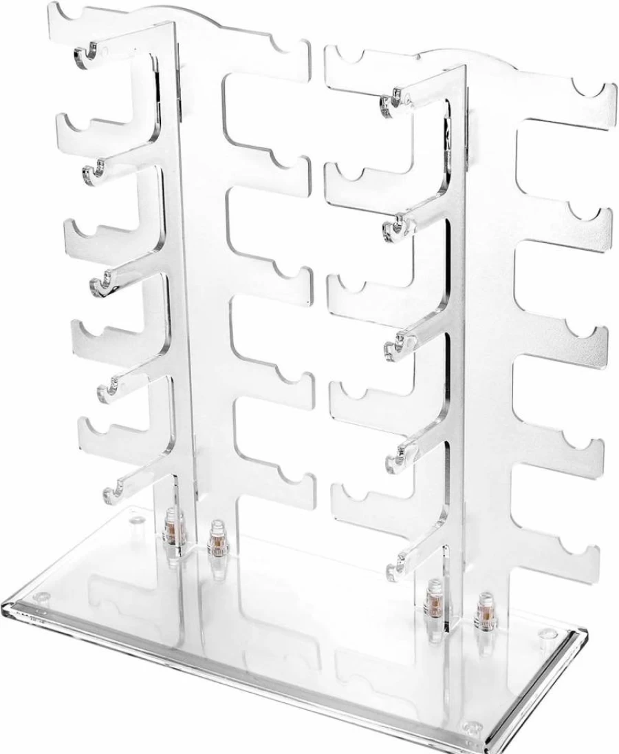 Lamoutor Transparent 2-Tier Sunglasses Display Stand for Retail Store Glasses Rack Holder