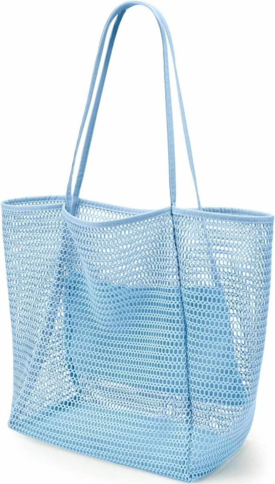 KALIDI Foldable Nylon Mesh Beach Tote Bag for Women - Lightweight 23L Hobo Shoulder Bag for Vacation, Picnic, and Casual Use