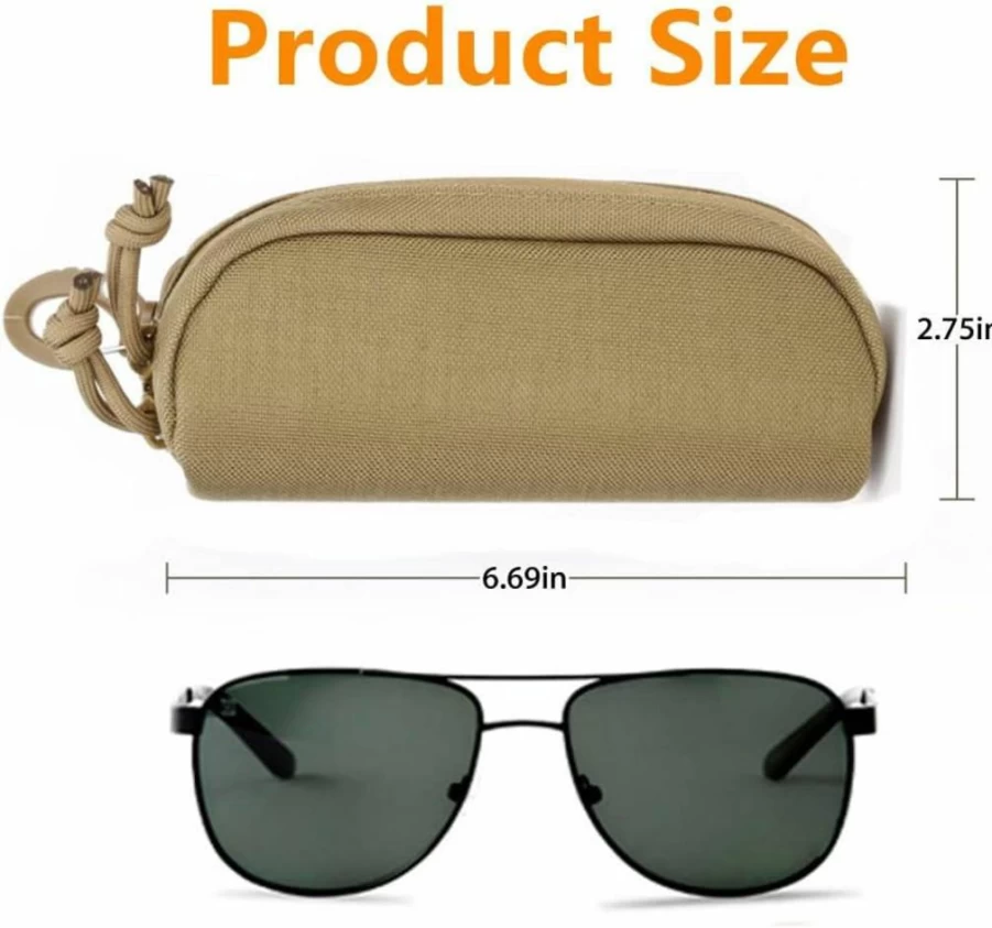 Peminkoo Tactical Molle Eyeglasses Case - Shockproof Protective Glasses Holder with Belt Clip for Secure Portable Storage