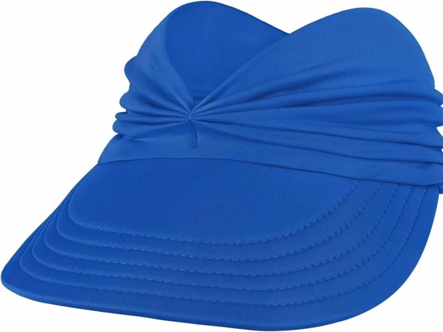 American Trends Women's UV Protection Wide Brim Sun Hat with Ponytail Hole - Summer Outdoor Beach Visor Cap