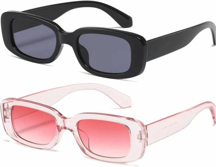 Kimorn K1200 Retro Square Sunglasses for Women & Men - 90s Vintage Style with UV400 Protection