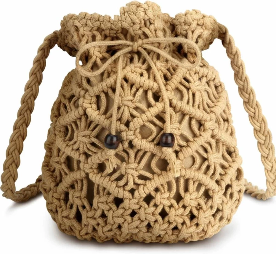 KPX Straw Crossbody Bag - Woven Beach Purse for Women, Bohemian Chic Summer Tote with Chain, Casual Hobo Handbag
