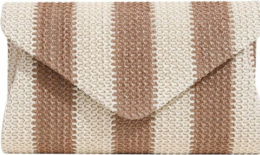 Obosoyo Woven Straw Crossbody Bag for Women - Summer Beach Clutch Purse with Shoulder Strap