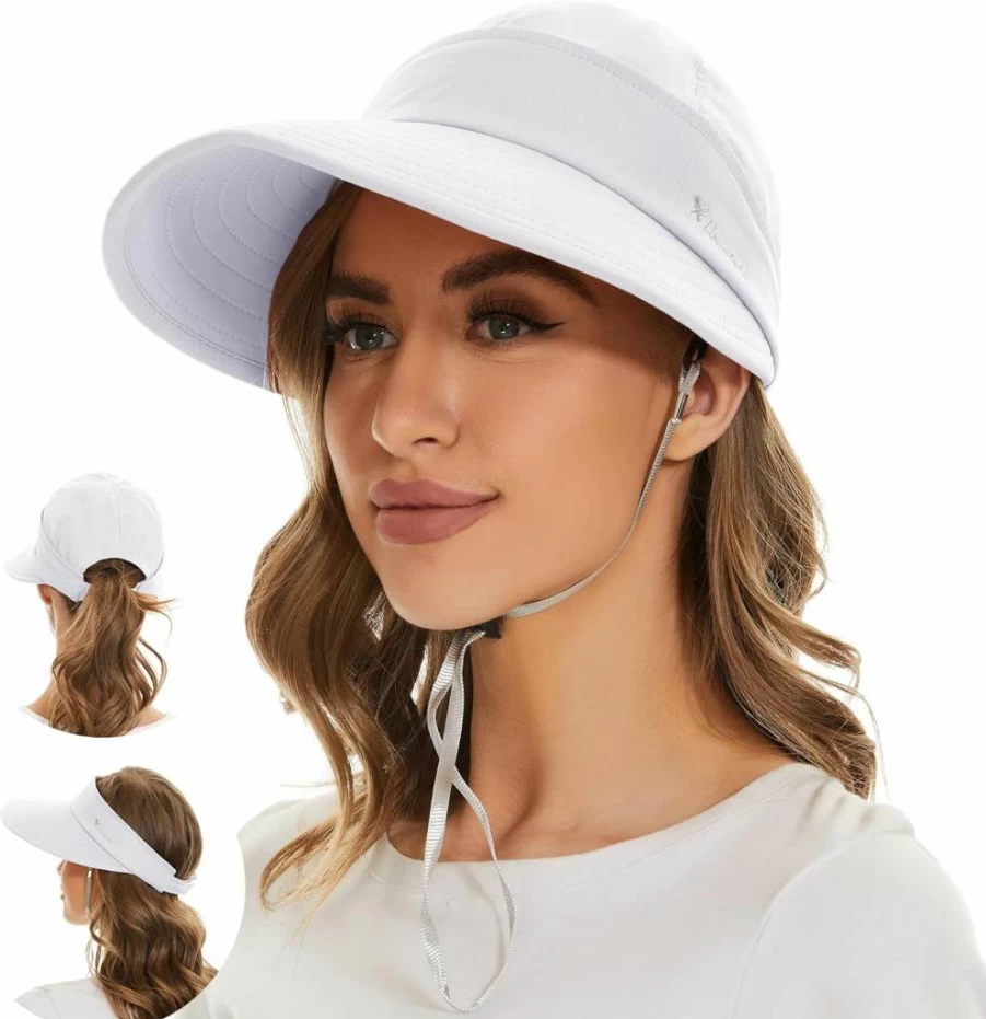 American Trends Women's 2-in-1 Packable Sun Hat with UV Protection & Detachable Visor for Beach, Golf, and Summer Outdoor Activities