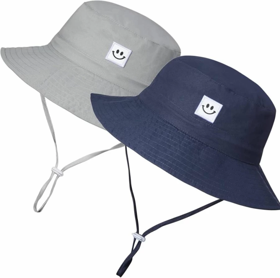 MaxNova UPF 50+ Baby Sun Hat with Smile Face - Adjustable Bucket Hat for Boys & Girls 0-7 Years, Toddler Sun Protection Outdoor Play