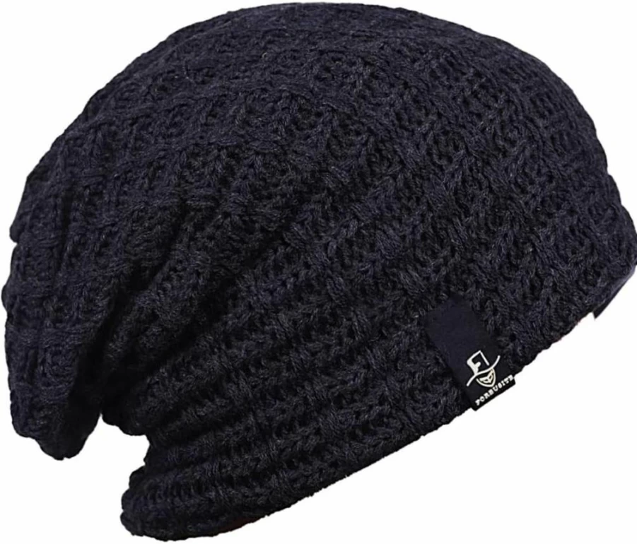 FORBUSITE Men's Oversized Slouchy Beanie Knit Cap for Winter & Summer - Soft Stretchable Unisex Skull Cap
