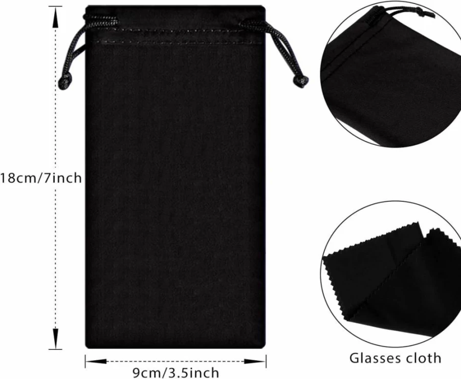 Frienda 100 Pack Bulk Microfiber Sunglasses Cases with Cleaning Cloths - Soft Eyeglass Sleeves for Storage & Protection