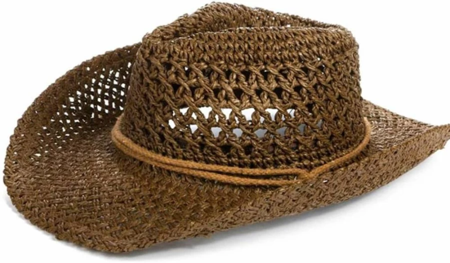 Clobeau Straw Hat for Women & Men - Wide Brim Cowboy Sun Hat for Beach, Summer Travel, and Costume, Floppy Bush Sombrero Sunhat