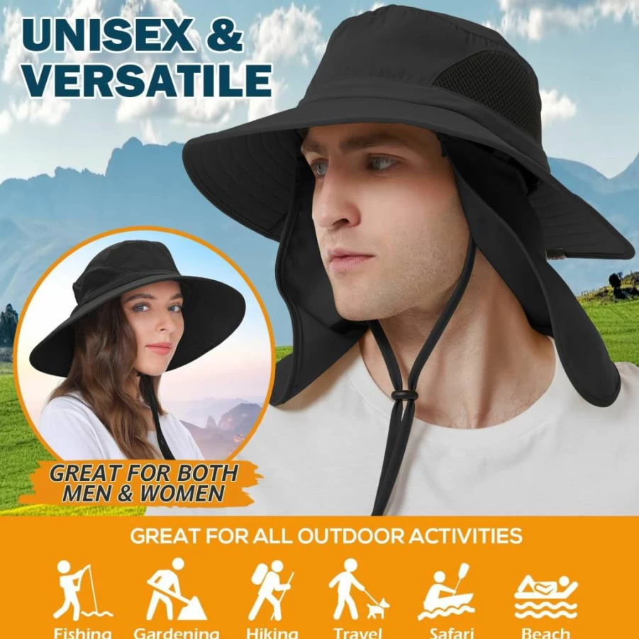 EINSKEY UPF 50+ Wide Brim Sun Hat for Men & Women – Waterproof Packable Bucket Hat for Fishing, Hiking, Beach, and Outdoor Activities