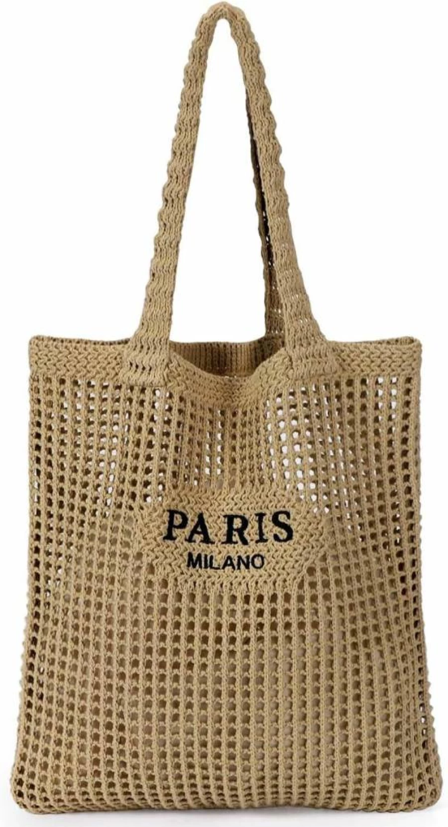 Ayieyill Boho Crochet Tote Bag for Women - Handmade Mesh Beach Bag Summer Aesthetic Knit Purse for Vacation