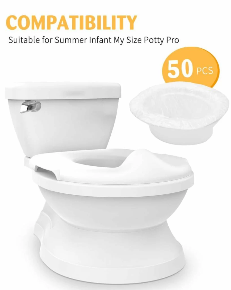 50 Pcs Tiga Potty Liners for Kids Toddlers, Disposable Toilet Seat Bags for Easy Cleanup, Compatible with Ingenuity Summer Infant My Size Potty Pro