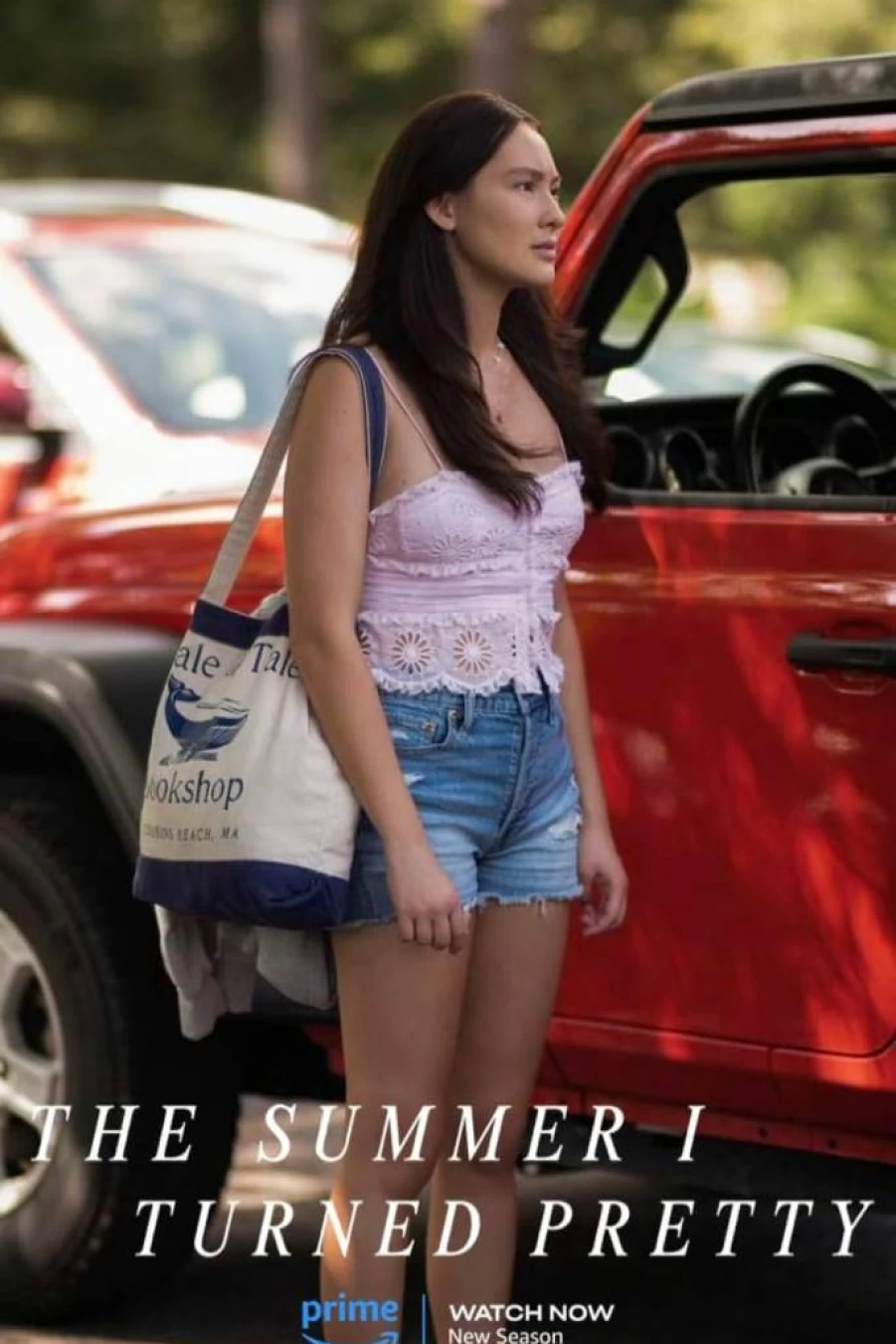 Jay Franco The Summer I Turned Pretty Navy Canvas Tote Bag - 16x14 Inch Beach Handbag with Double Straps, Cousins Beach Collection