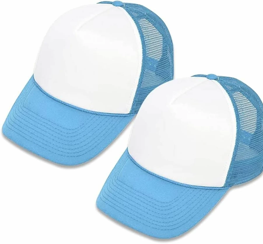 MR.R Snapback Trucker Hat - 2-Pack Sublimation Ready Polyester Mesh Caps, Adjustable Two-Tone Summer Hats for Men & Women