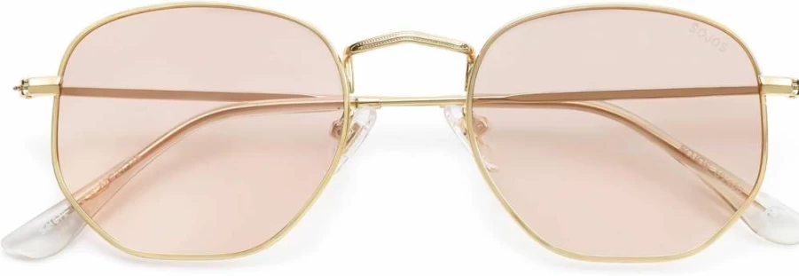 SOJOS Square Polarized Sunglasses for Women & Men - Small Hexagonal Polygon UV Protection Shades SJ1072