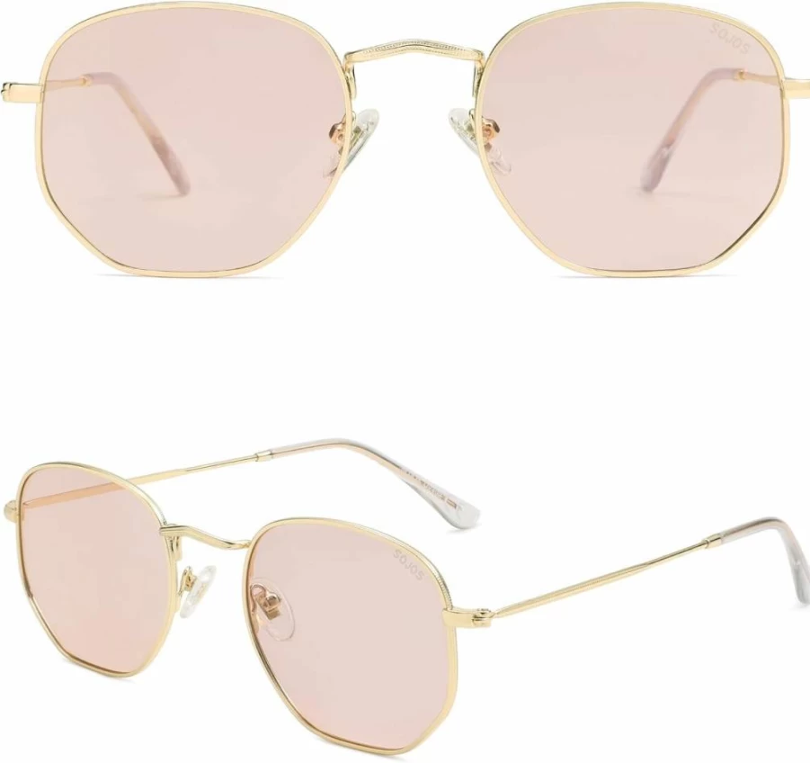 SOJOS Square Polarized Sunglasses for Women & Men - Small Hexagonal Polygon UV Protection Shades SJ1072