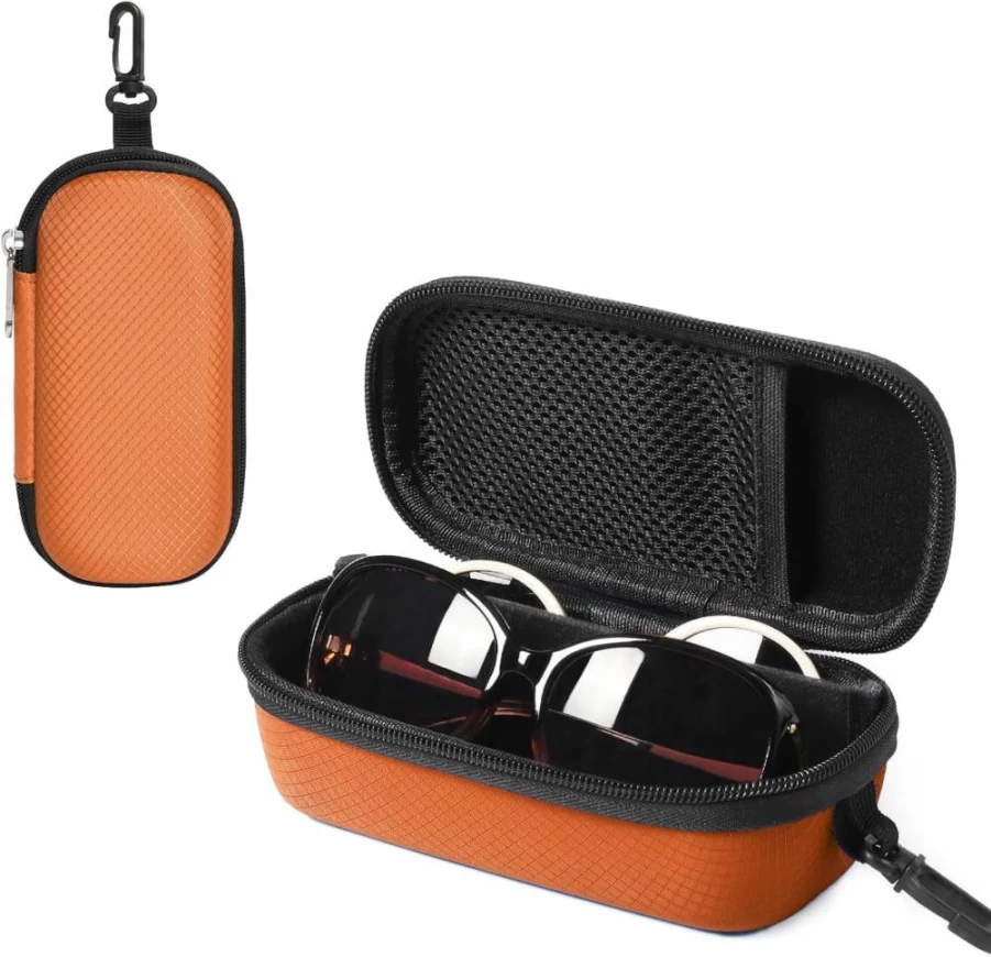 Bukere Hard Shell Dual Eyeglass Case - Adjustable EVA Travel Organizer for Glasses & Sunglasses, Men & Women