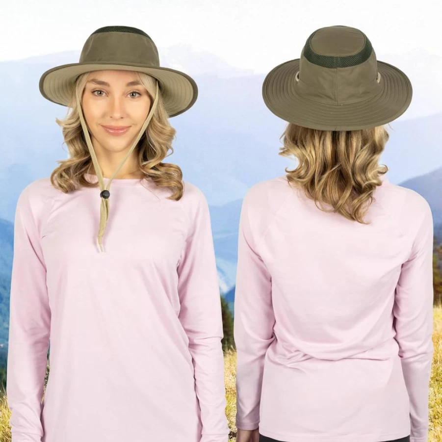 SUN CUBE Wide Brim Sun Hat for Men & Women - UPF 50+ UV Protection Safari Boonie Hat for Hiking, Outdoor & Travel