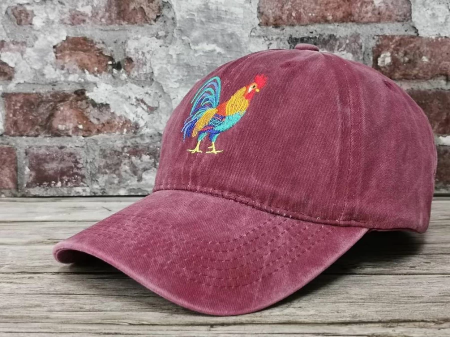 Hepandy Rooster Embroidery Hat - Handmade Chicken Design Cap for Men and Women