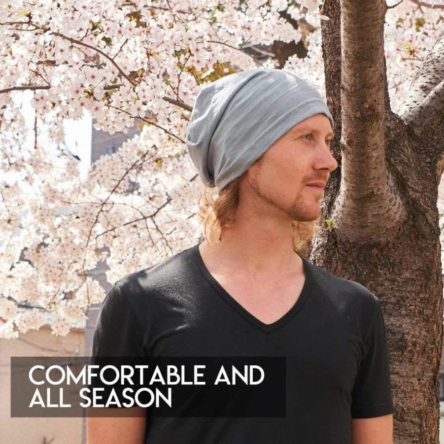 CHARM Summer Cotton Slouchy Beanie for Men & Women - Lightweight Knit Hipster Hat for Chemo & Fashion