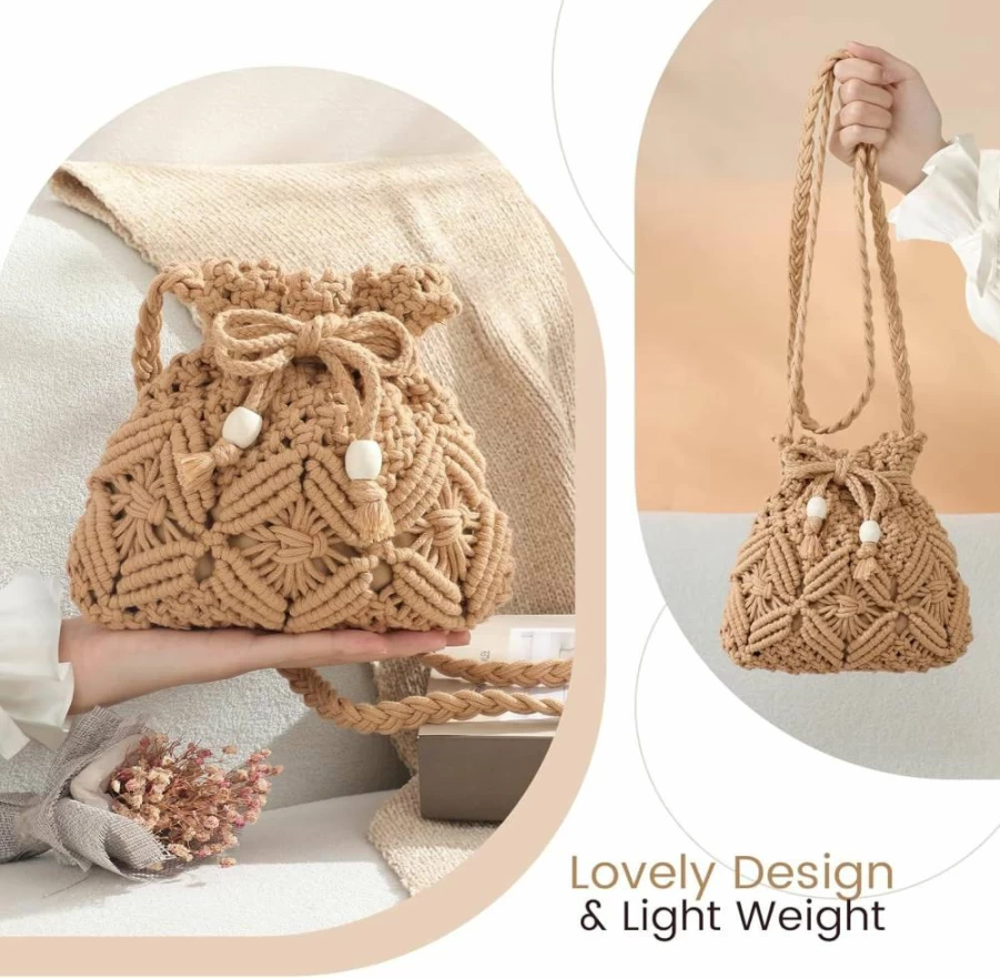 Avisky Boho Crochet Crossbody Bag for Women - Woven Summer Shoulder Purse Handbag 2025