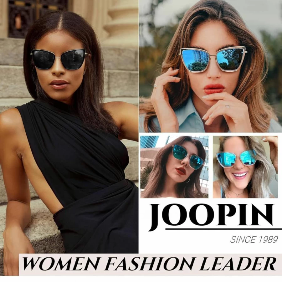 Joopin Women's Fashion Oversized Cat Eye Sunglasses with UV Protection - Stylish Ladies Shades for Sun Protection