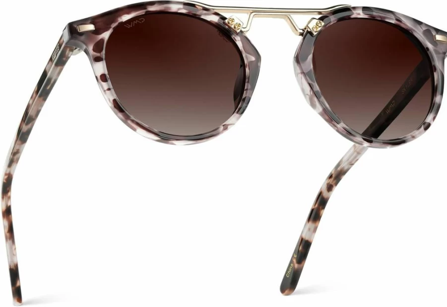 WearMe Pro Women's Vintage Sunglasses - Polarized Round Retro Style with Double-Bridge Design