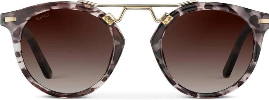 WearMe Pro Women's Vintage Sunglasses - Polarized Round Retro Style with Double-Bridge Design