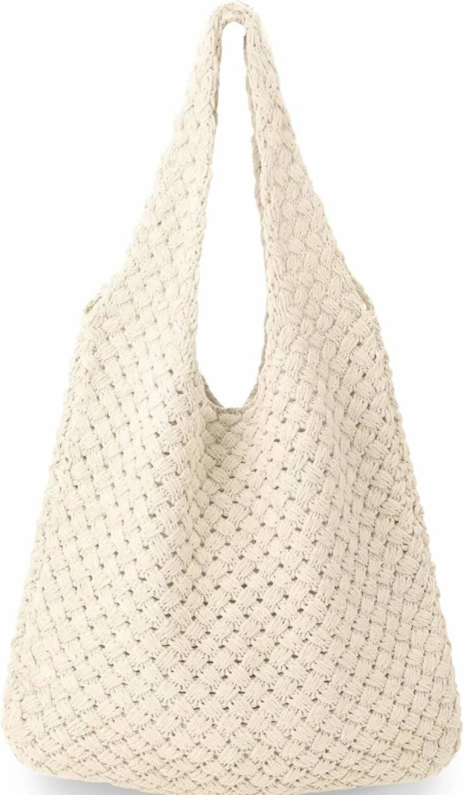 HATISAN Crochet Beach Tote Bag for Women - Bohemian Summer Knit Purse, Hippie Aesthetic Handbag
