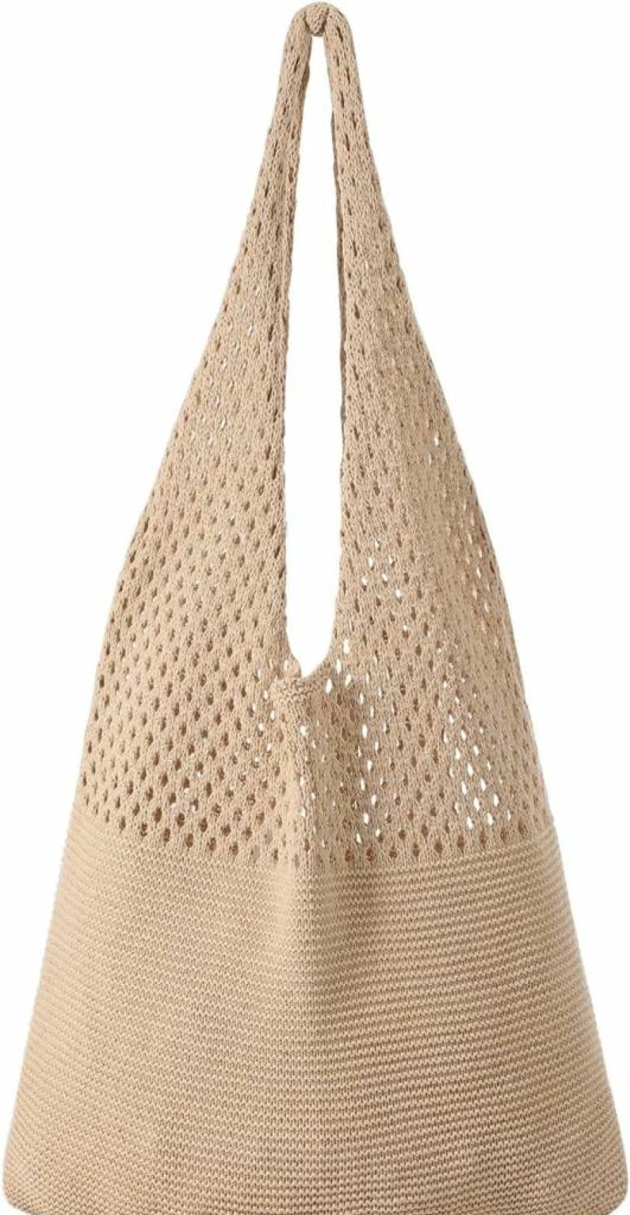 Premillow Crochet Beach Tote Bag for Women - Stylish Mesh Summer Shoulder Bag, Boho Vacation Beach Bag