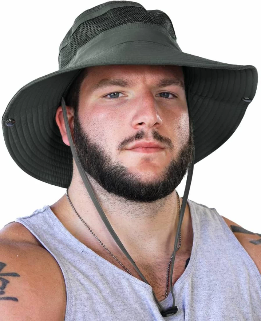 GearTOP UPF 50+ Safari Sun Hat for Men & Women - UV Protection Hiking, Fishing, Gardening Outdoor Adventure Wide Brim Hat