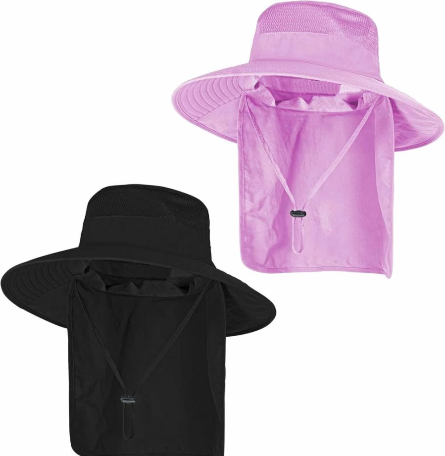ZOORON UPF 50+ Sun Hat for Men & Women - Wide Brim Breathable Bucket Hat with Neck Flap for UV Protection, Fishing, Safari & Summer Outdoor Activities
