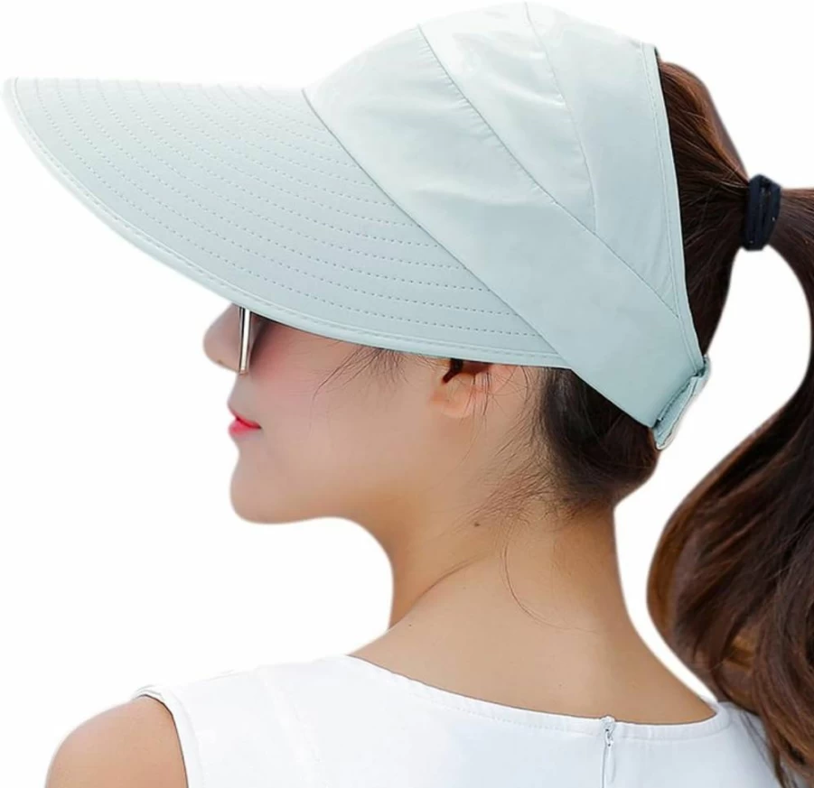 HINDAWI Women's Wide Brim Sun Hat with UV Protection – Packable Summer Beach Visor for Outdoor Activities