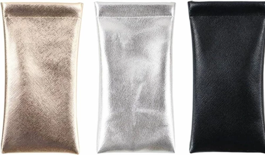 Outman 3-Pack Squeeze Top Eyeglass Cases - Durable Sunglasses Pouch Holder for Glasses Storage