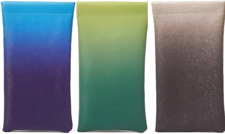Outman 3-Pack Squeeze Top Eyeglass Cases - Durable Sunglasses Pouch Holder for Glasses Storage