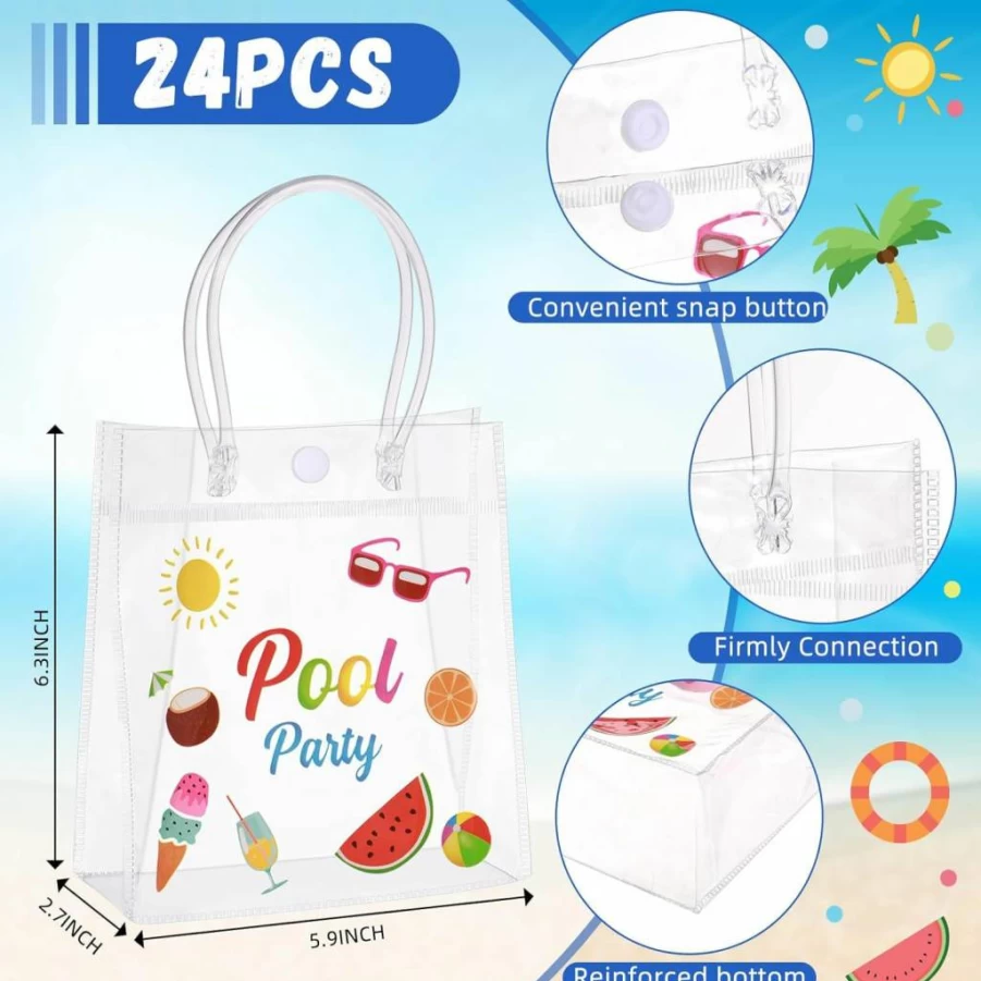 Sweetude 24-Piece Summer Pool Beach Party Favor Gift Bags - Hawaiian Luau Birthday Party Supplies for Swimming & Beach Themes