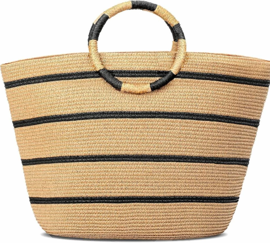 TOFUNTOY Large Woven Straw Beach Bag for Women - Summer Vacation Tote, Holiday Essentials, Eco-Friendly & Stylish Carryall