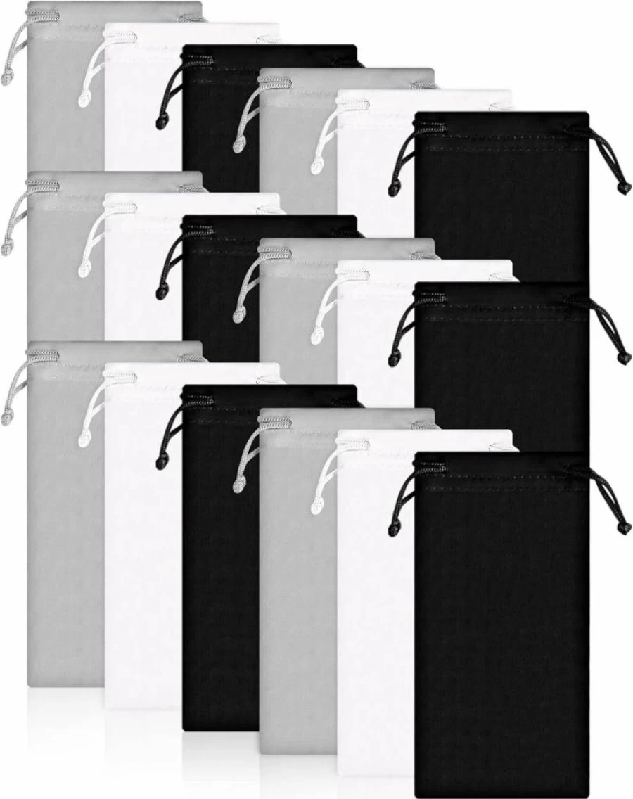 Flutesan 40 Pack Microfiber Glasses and Sunglasses Storage Pouch with 2 Cleaning Cloths, Durable Protective Case for Eyewear