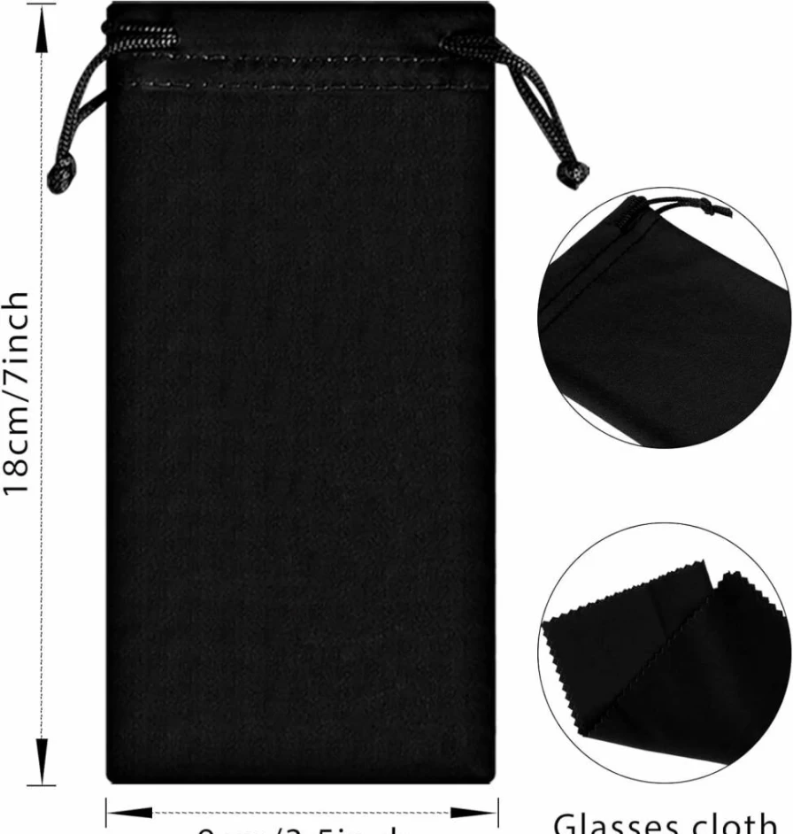 Flutesan 40 Pack Microfiber Glasses and Sunglasses Storage Pouch with 2 Cleaning Cloths, Durable Protective Case for Eyewear