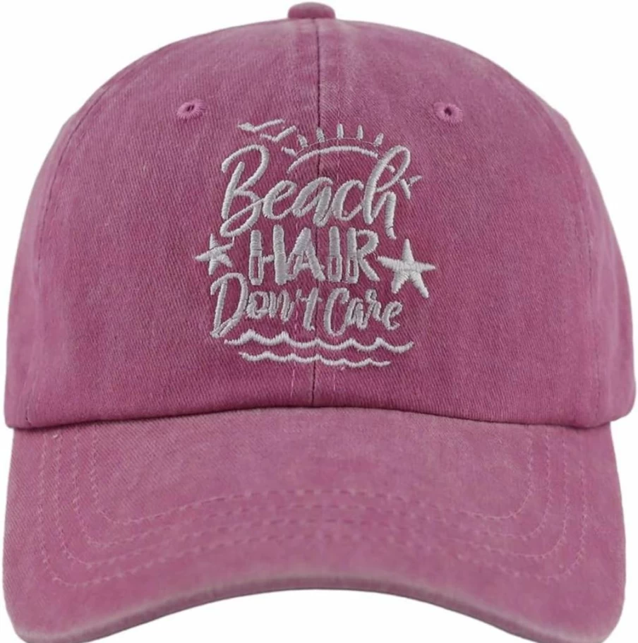HHNLB Embroidered Washed Cotton Baseball Cap - Adjustable Beach Hat for Women & Men