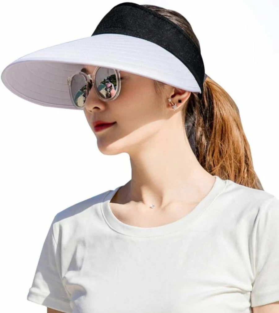 CAMOLAND Women's Wide Brim Sun Hat UV Protection Summer Beach Visor Cap for Outdoor Activities